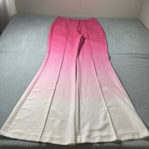 Y2k 2000s Beyond Baggy Dojo Jeans Womens Med 28x32 Flare Bell Bottoms Pink Wide